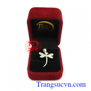 Mặt dây chuyền chuồn chuồn bạc đẹp