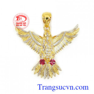 Mặt dây chuyền đại bàng dũng mãnh vàng 10k chế tác công nghệ cao cấp, phù hợp nhiều loại dây chuyền khác nhau 