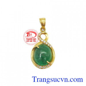 Mặt nữ Emeral bọc vàng