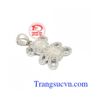 Mặt dây chuyền gấu trắng đáng yêu, mặt dây chuyền vàng 18k đẹp