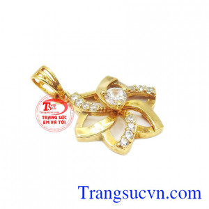 Mặt dây chuyền hoa tao nhã, mặt dây chuyền nữ vàng tây. Mặt dây chuyền hoa tao nhã
