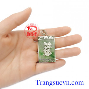 Mặt dây chuyền nam được làm trên chất liệu ngọc cẩm thạch bọc bạc ta 925
