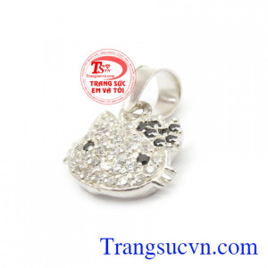 Mặt dây chuyền nữ mặt mèo kitty phù hợp với các bé gái yêu thích nhân vật hello kitty đáng yêu và mơ mộng