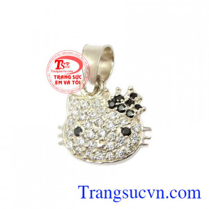 Mặt dây chuyền nữ mặt mèo kitty được chế tác từ bạc 925 bền đẹp chất lượng