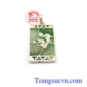 Mặt dây chuyền nam được làm trên chất liệu ngọc cẩm thạch bọc bạc ta 925