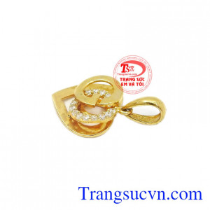 Mặt vàng cho nữ quý phái dành cho phái đẹp. Mặt dây G vàng đẹp