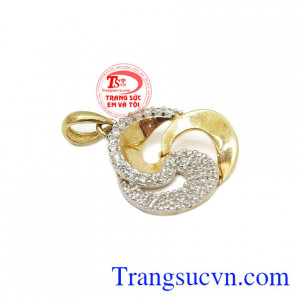 Mặt nữ vàng 10k đẹp hình xoắn ốc TSVN thiết kế kiểu dáng Korea sang trọng quý phái.