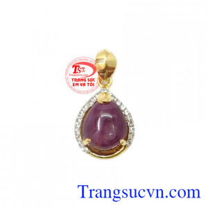 Mặt dây Ruby vàng 10k được chế tác từ vàng 10k và đá ruby thiên nhiên,Mặt dây Ruby vàng 10k