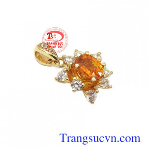 Mặt dây Sapphire thịnh vượng 14k, đá Sapphire là viên đá của thịnh vượng, may mắn và bình an