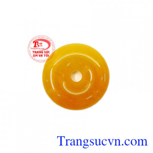 Mặt đồng xu Jadeite mệnh kim được chếc tác đẹp thích hợp làm mặt dây chuyền,Mặt đồng xu Jadeite mệnh kim