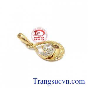 Mặt giọt lệ thủy chung, mặt dây chuyền nữ vàng tây 10k thiết kế nhẹ nhàng tinh tế hình giọt nước.