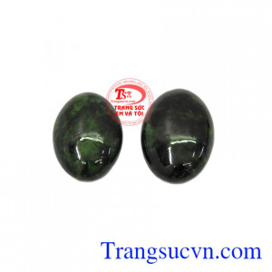 Mặt ngọc cẩm thạch oval may mắn.