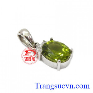 Mặt peridot mệnh Hỏa, mặt peridot bọc vàng 14k sang trọng