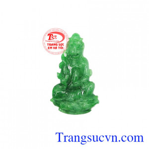 Mặt phật bà Jadeite an lành được chạm khắc đẹp, tinh tế từ ngọc cẩm thạch thiên nhiên,Mặt phật bà Jadeite an lành