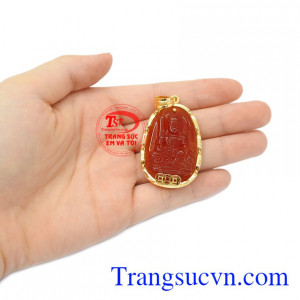 Mặt Phật bản mệnh tuổi Mão bọc vàng chất lượng. Mặt Phật bản mệnh tuổi Mão bọc vàng