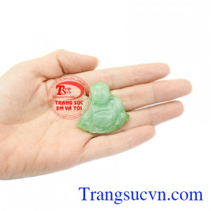 Mặt phật di lặc cẩm thạch tiền tài được sử dụng chế tác thành mặt dây bọc bạc, bọc vàng mang tính thẩm mỹ cao.
