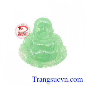 Mặt phật di lặc Jadeite đẹp được chế tác từ ngọc cẩm thạch thiên nhiên, có giấy kiểm định chất lượng,Mặt phật di lặc Jadeite đẹp