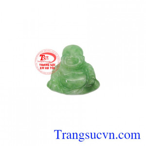 Mặt phật di lặc phát lộc cẩm thạch được chế tác từ ngọc cẩm thạch xanh thiên nhiên.