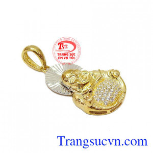 Mặt phật di lặc vàng được thiết kế tinh xảo và đẹp mắt.
