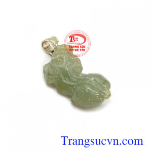 Mặt dây Tỳ hưu cẩm thạch thiên nhiên cao cấp