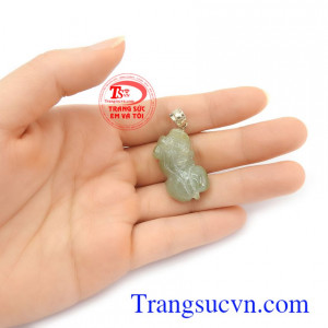 Mặt tỳ hưu ngọc bọc bạc sang trọng, tinh xảo