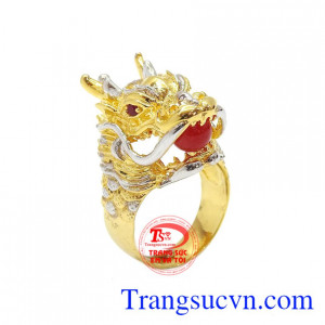 Nhẫn đầu rồng thời trang vàng 10k