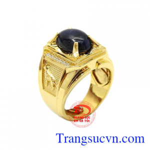 Nhẫn nam Sapphire 14k được thiết kế độc đáo và tinh xảo,Nhẫn nam Sapphire 14k