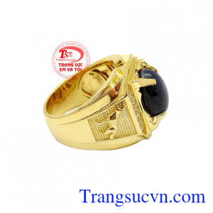 Sản phẩm vừa hợp thời trang, vừa mang ý nghĩa phong thủy,Nhẫn nam Sapphire 14k