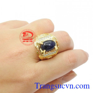 Sản phẩm thích hợp làm quà tặng cho người thân và bạn bè,Nhẫn nam Sapphire 14k