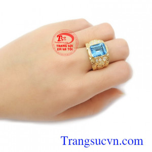 Nhẫn nam Topaz mạnh mẽ bền đẹp, chất lượng, bảo hành 12 tháng Nhẫn nam Topaz mạnh mẽ