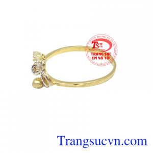 Nhẫn nơ xinh đẹp vàng 10k, bảo hành 6 tháng, giao hàng nhanh trên toàn quốc