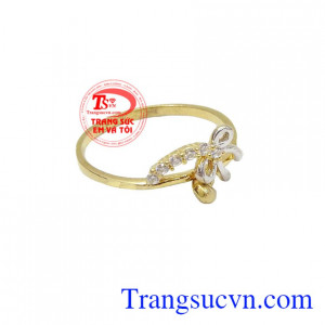 Nhẫn nơ xinh đẹp, chiếc nhẫn vàng tây cho nữ chất lượng đảm bảo, phù hợp làm quà tặng vợ, người yêu trong các dịp sinh nhật