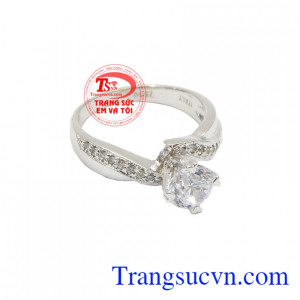 Nhẫn nữ 18k vàng trắng sang