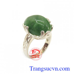 Nhẫn nữ bạc ta đá cẩm thạch bền đẹp, chất lượng, chế tác tinh xảo