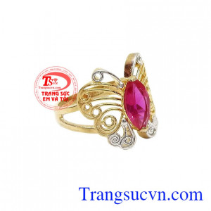 Nhẫn nữ hình con bướm vàng 10k, bảo hành 6 tháng, giao hàng nhanh trên toàn quốc
