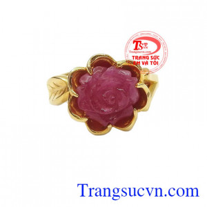 Nhẫn nữ hoa ruby