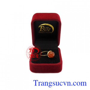 Nhẫn nữ mã não vàng 14k