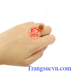 Nhẫn nữ mã não vàng 14k, giao hàng trên toàn quốc.