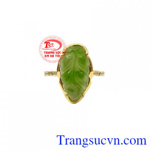 Sản phẩm thiết kế tinh tế, sang trọng cho bạn gái tự tin và thể hiện,Nhẫn nữ Nephrite vàng 14k