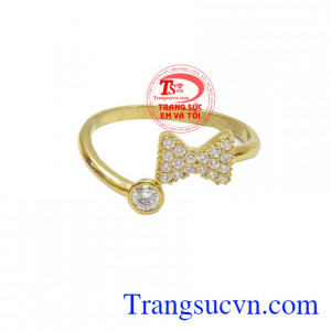 Nhẫn vàng may hơn dành cho nữ, nhẫn nữ vàng tây được thiết kế tinh tế