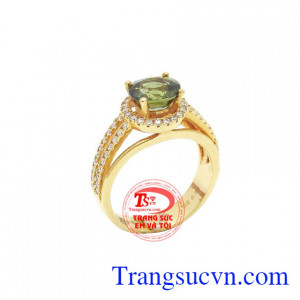Nhẫn nữ sapphire 18k quý phái, nhẫn nữ vàng tây 18k, gắn sapphire thiên nhiên, có giấy kiểm định vàng và đá quý, mang đến cho người đeo vẻ đẹp thời trang, sang trọng quý phái