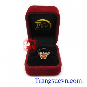 Nhẫn nữ Sapphire may mắn vàng 14k