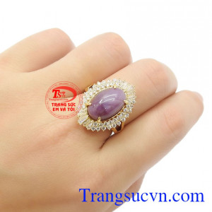 Nhẫn nữ Sapphire vàng 10k đẹp
