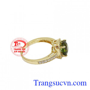 Nhẫn nữ Tourmaline lục
