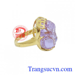 Nhẫn nữ tỳ hưu đá tím