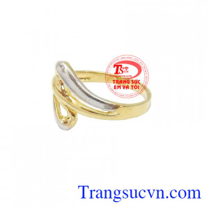 Nhẫn nữ vàng hai màu vàng 10k, bảo hành 6 tháng, giao hàng nhanh trên toàn quốc