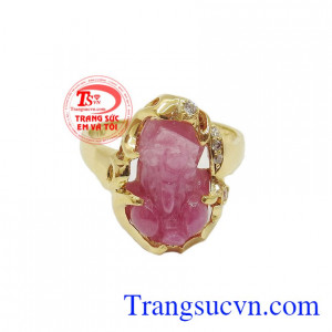 Nhẫn tỳ hưu ruby đẹp mang đến sự bình an, may mắn và thịnh vượng cho người sử dụng