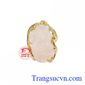 Nhẫn tỳ hưu thạch anh vàng 14k, bảo hành 12 tháng, giao hàng nhanh trên toàn quốc