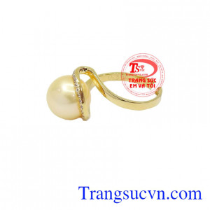 Nhẫn vàng ngọc trai đẹp vàng 14k, có giấy kiểm định, giao hàng nhanh trên toàn quốc