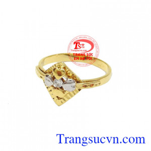 Nhẫn vàng tây nữ cánh vàng 10k, bảo hành 6 tháng, giao hàng nhanh trên toàn quốc